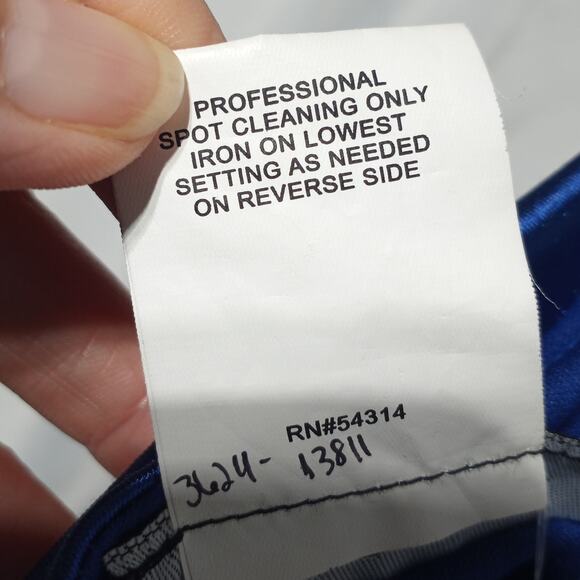 B Darlin NWT Satin Blue Maxi Formal Dress Size 11/12 - Picture 9 of 10